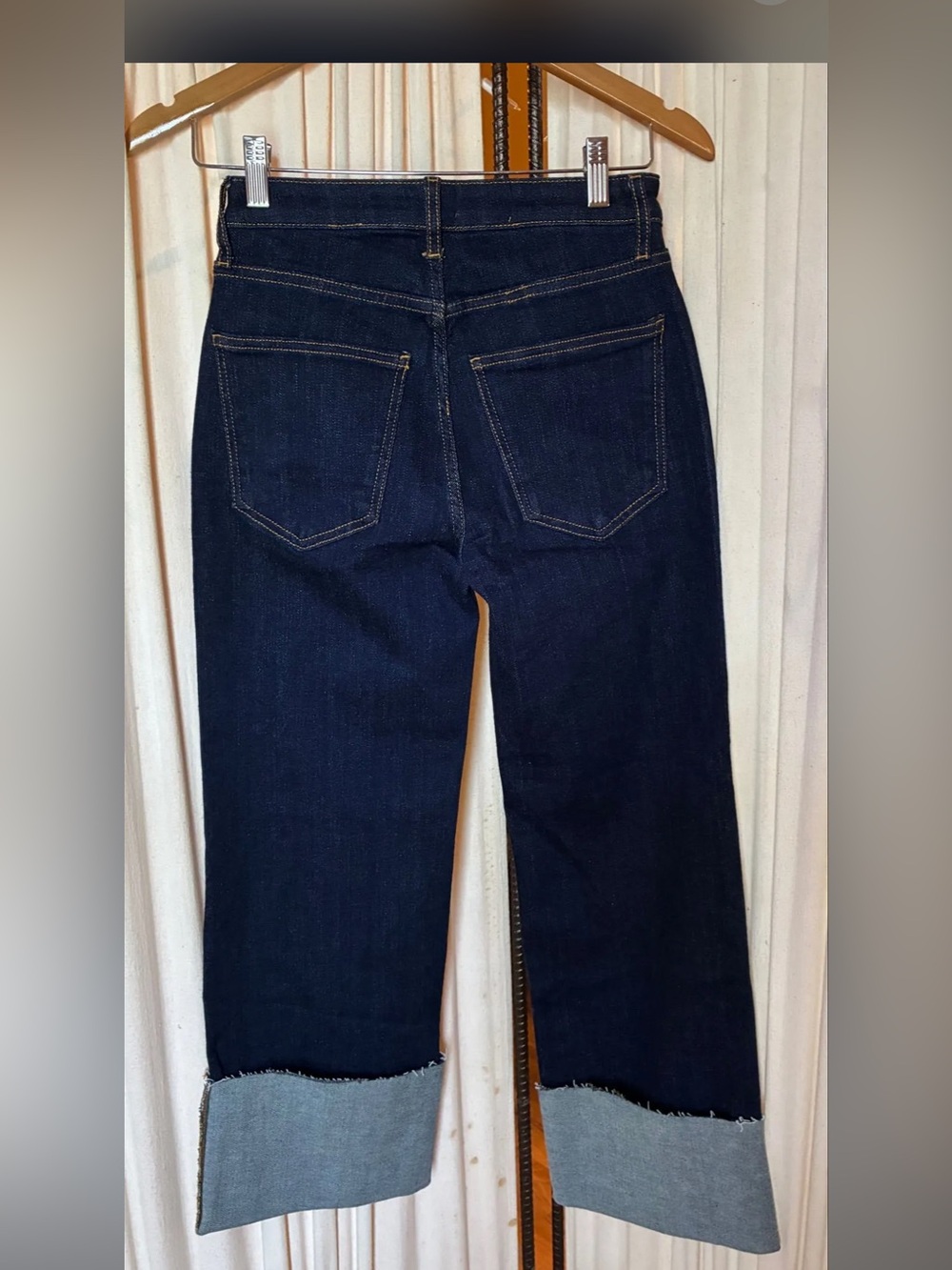 Anthropologie The Scotty Cuffed High-Rise Straight-Leg Jeans by Pilcro Sz 24P - Picture 3 of 4